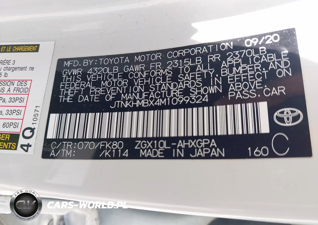 2021 Toyota C-Hr Xle VIN:JTNKHMBX4M1099324 - 9