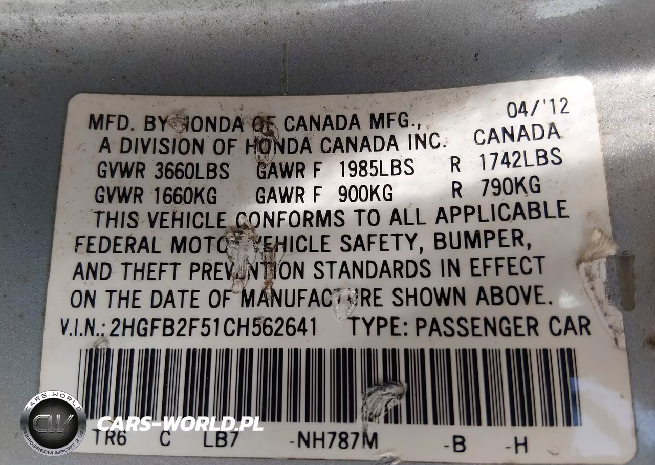 2012 Honda Civic Lx VIN:2HGFB2F51CH562641 - 9