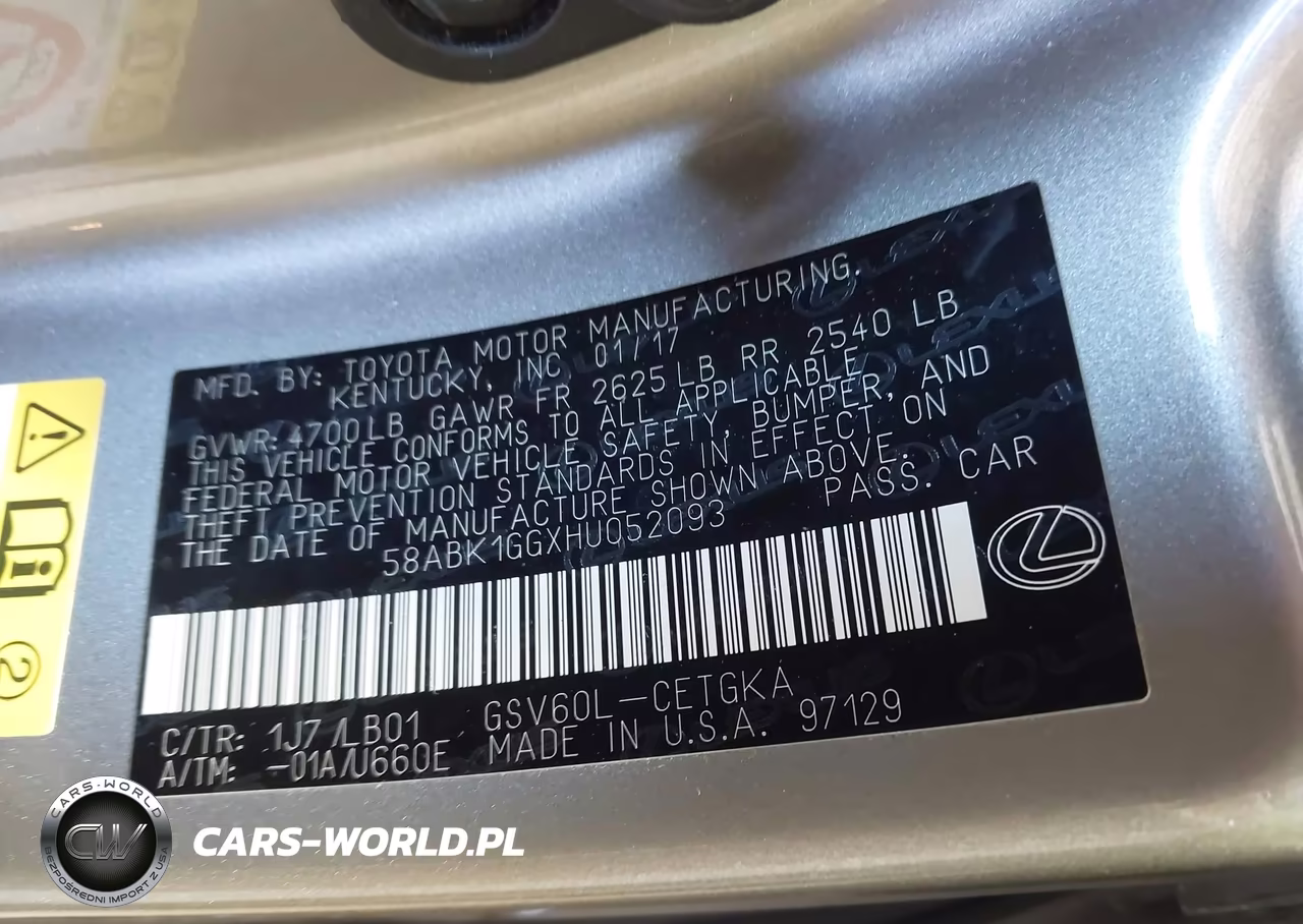 2017 Lexus Es 350 VIN:58ABK1GGXHU052093 - 9