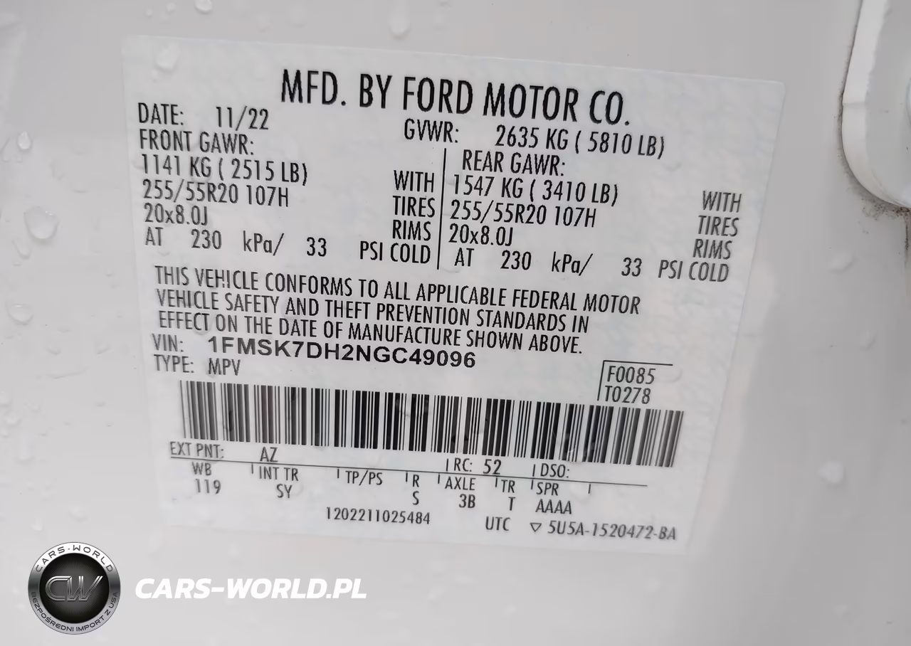 2022 Ford Explorer Xlt VIN:1FMSK7DH2NGC49096 - 9