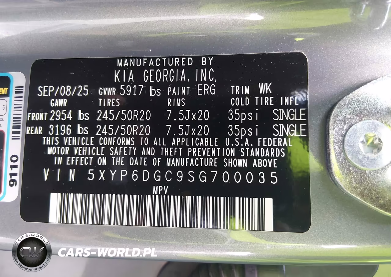 2025 Kia Telluride S VIN:5XYP6DGC9SG700035 - 9