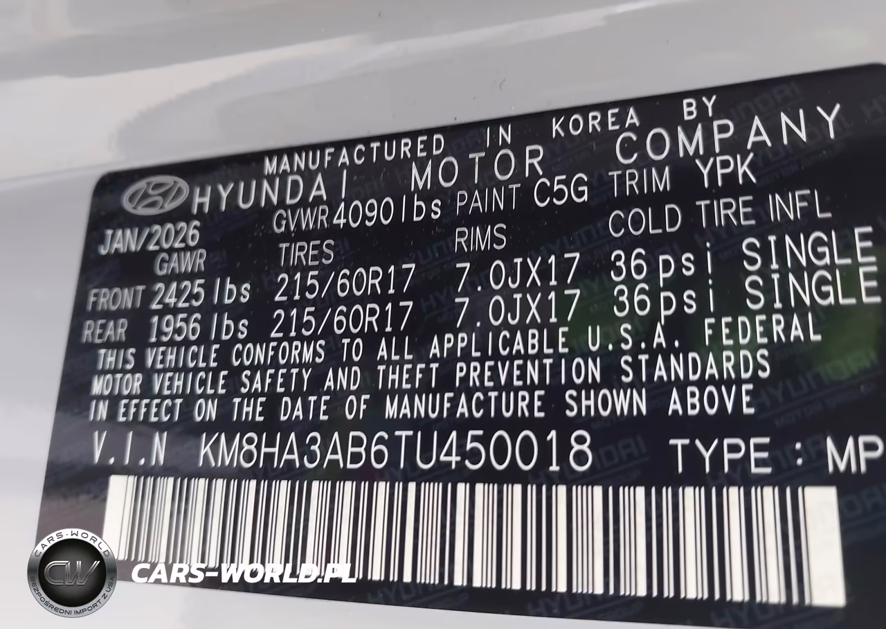 2026 Hyundai Kona Se VIN:KM8HA3AB6TU450018 - 9