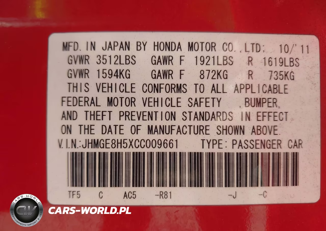 2012 Honda Fit Sport VIN:JHMGE8H5XCC009661 - 9