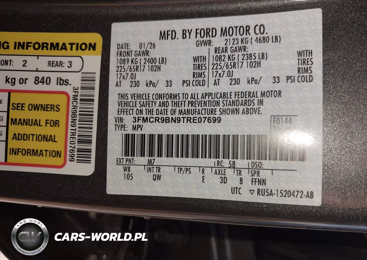 2026 Ford Bronco Sport Big Bend VIN:3FMCR9BN9TRE07699 - 9