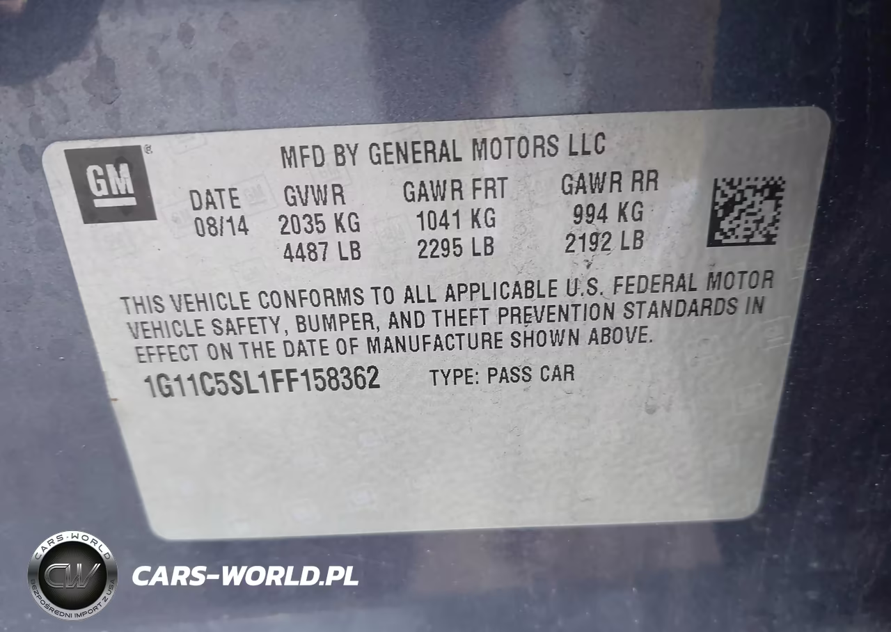 2015 Chevrolet Malibu 1Lt VIN:1G11C5SL1FF158362 - 9
