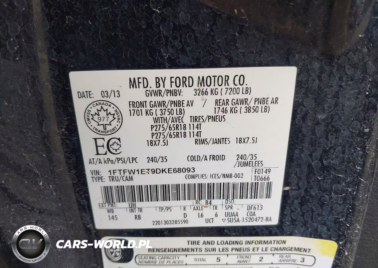 2013 Ford F-150 Fx4 VIN:1FTFW1ET9DKE68093 - 9