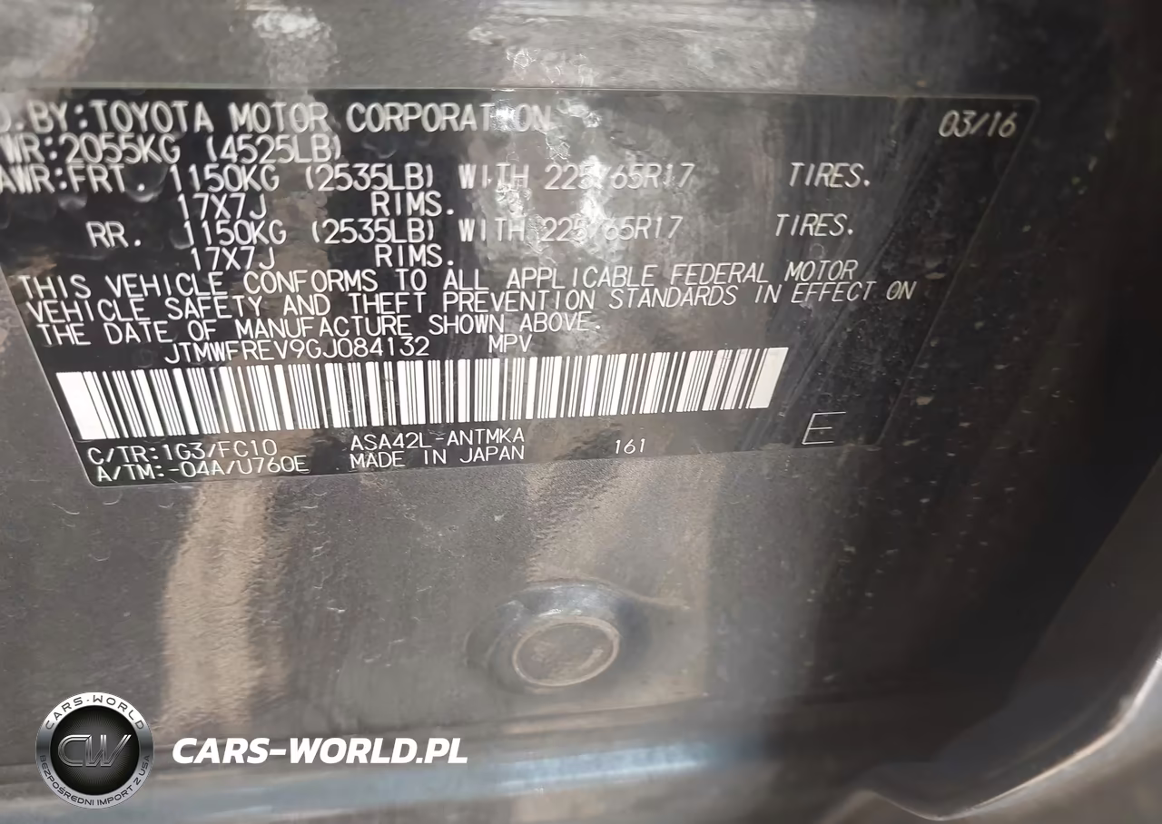 2016 Toyota Rav4 Xle VIN:JTMWFREV9GJ084132 - 9