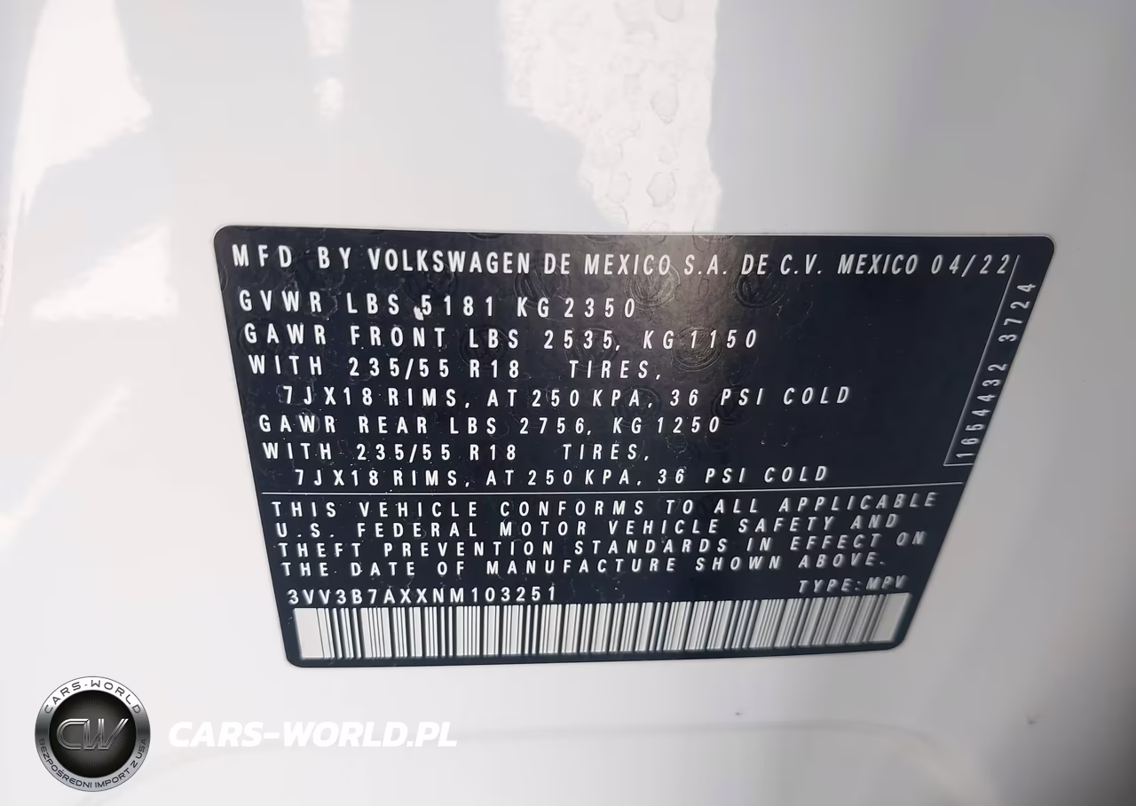 2022 Volkswagen Tiguan 2.0T Se VIN:3VV3B7AXXNM103251 - 9