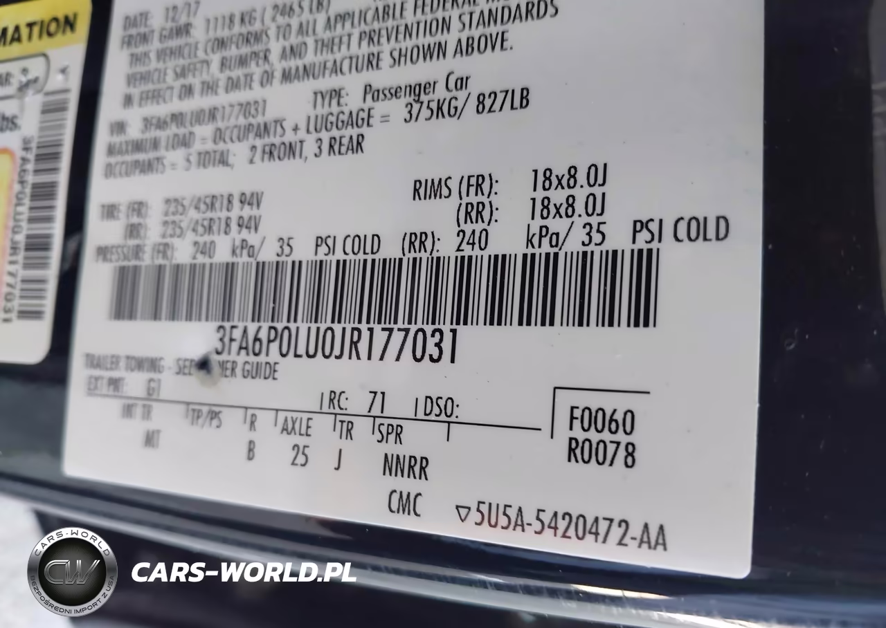 2018 Ford Fusion Hybrid Se VIN:3FA6P0LU0JR177031 - 9
