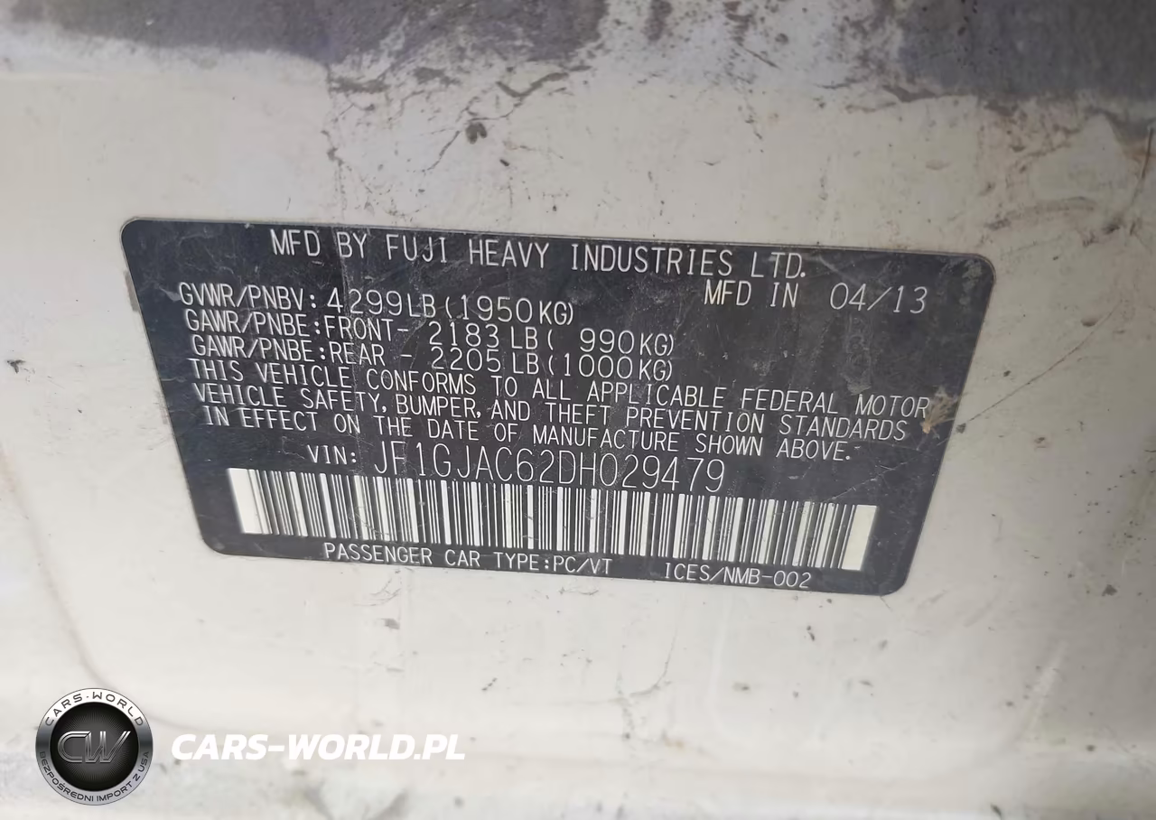 2013 Subaru Impreza 2.0I Premium VIN:JF1GJAC62DH029479 - 9