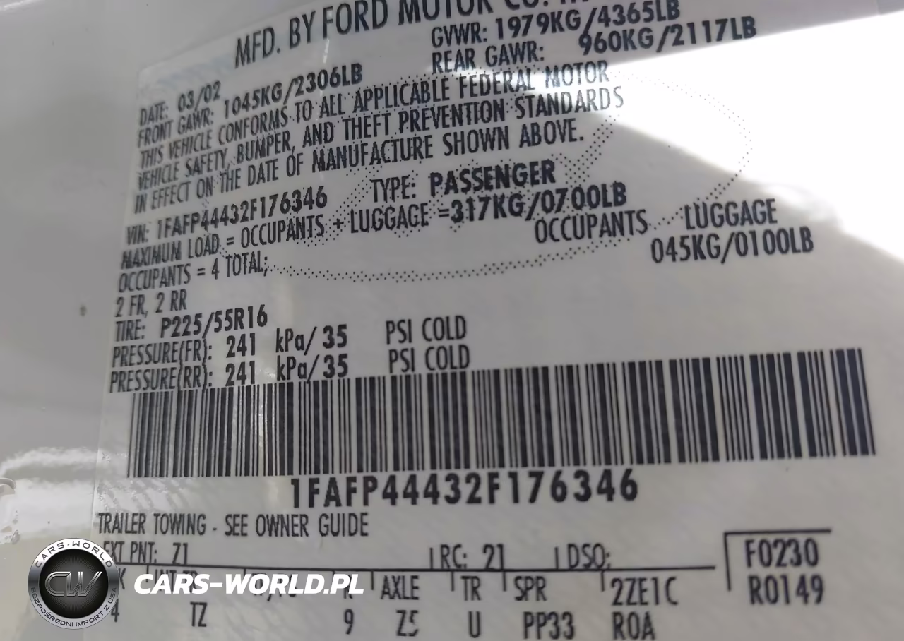 2002 Ford Mustang Deluxe-Premium VIN:1FAFP44432F176346 - 9