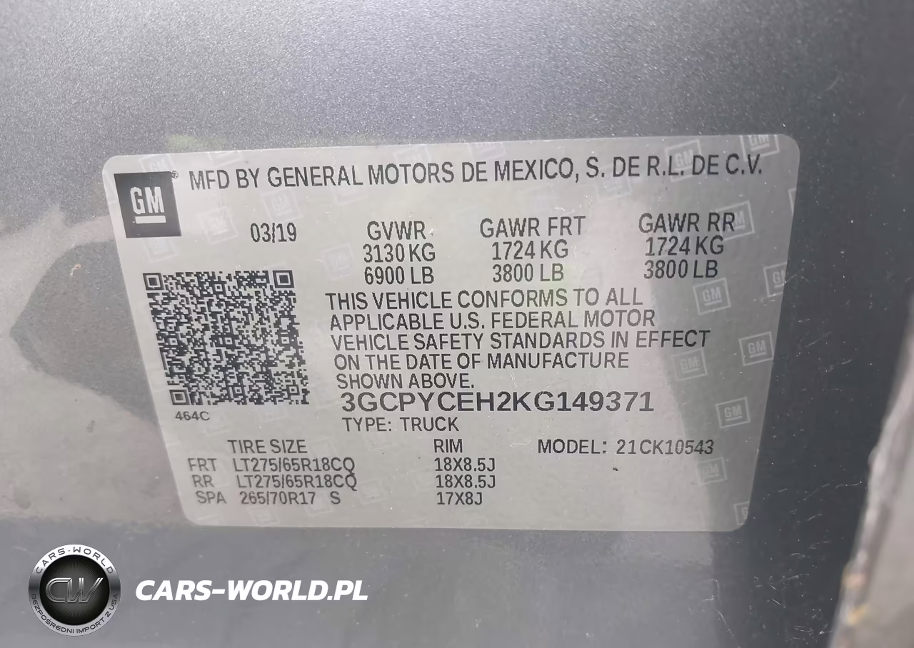 2019 Chevrolet Silverado 1500 Custom Trail Boss VIN:3GCPYCEH2KG149371 - 9