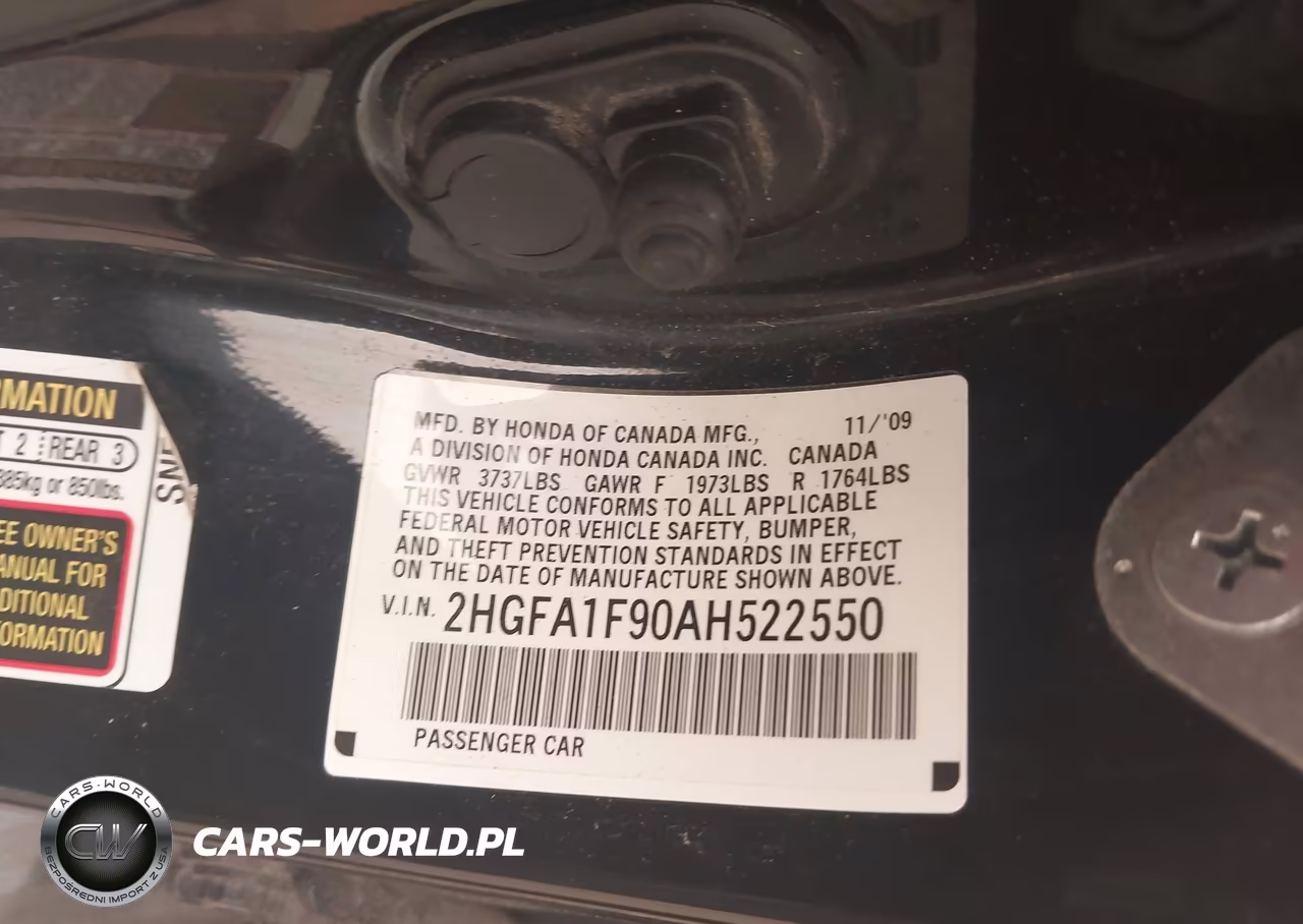 2010 Honda Civic Ex-L VIN:2HGFA1F90AH522550 - 9