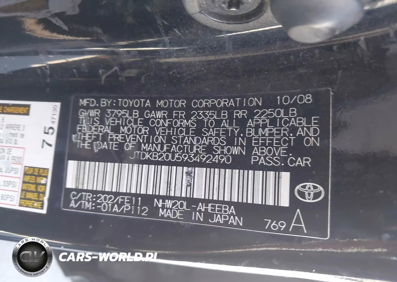 2009 Toyota Prius VIN:JTDKB20U593492490 - 9