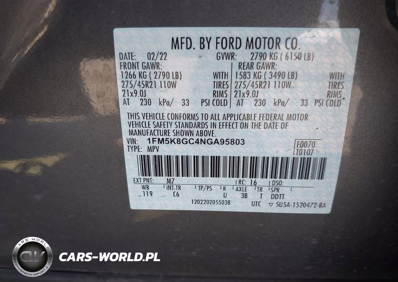 2022 Ford Explorer St VIN:1FM5K8GC4NGA95803 - 9