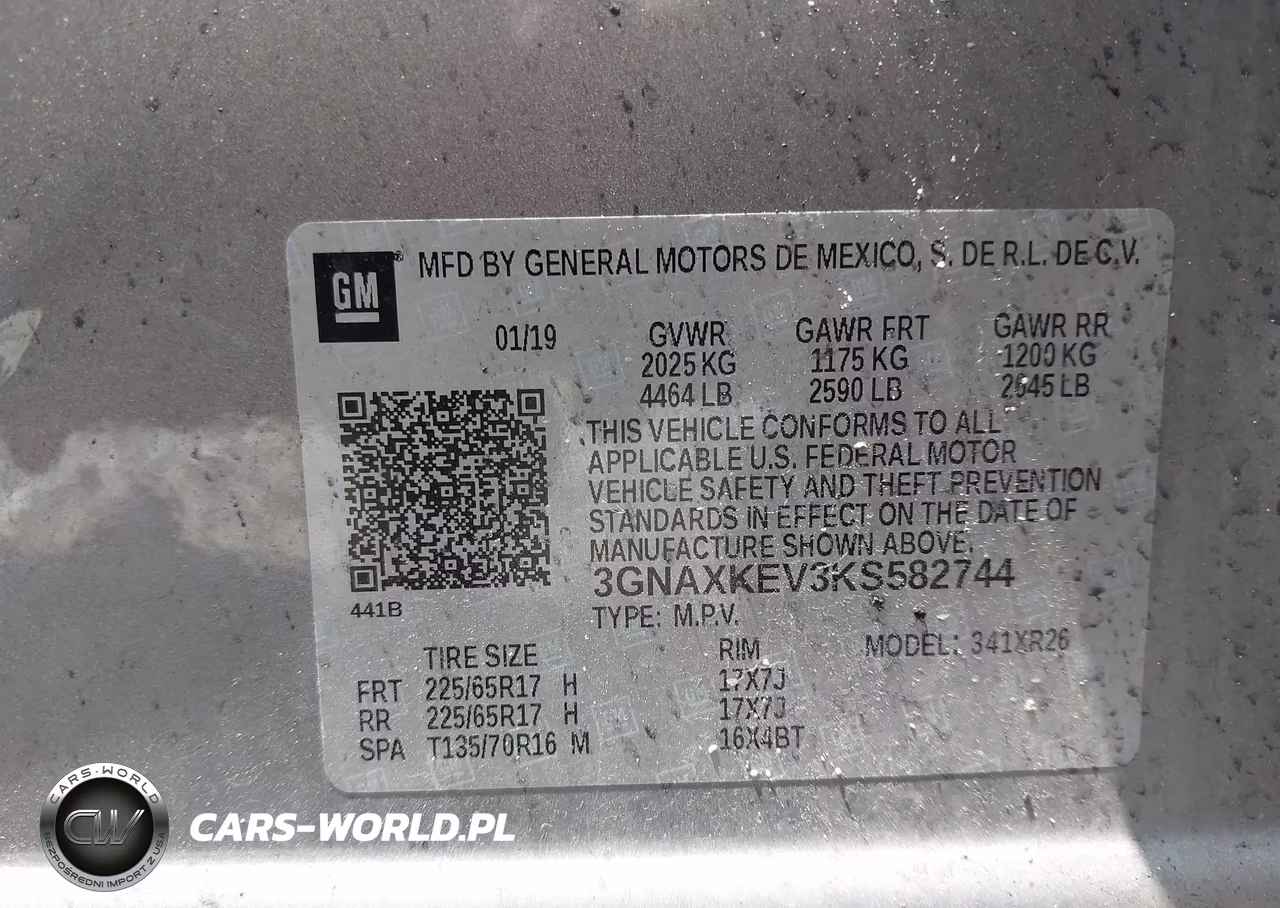 2019 Chevrolet Equinox Lt VIN:3GNAXKEV3KS582744 - 9