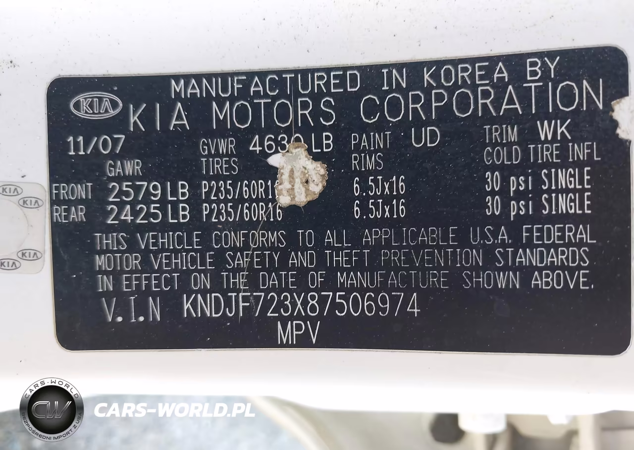 2008 Kia Sportage Lx V6 VIN:KNDJF723X87506974 - 9