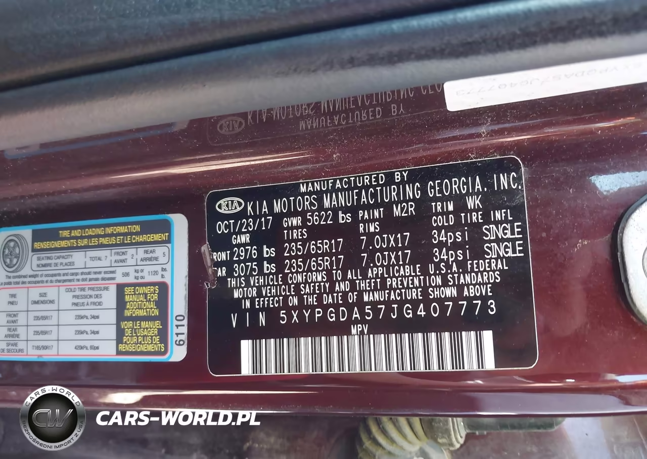 2018 Kia Sorento 3.3L Lx VIN:5XYPGDA57JG407773 - 9