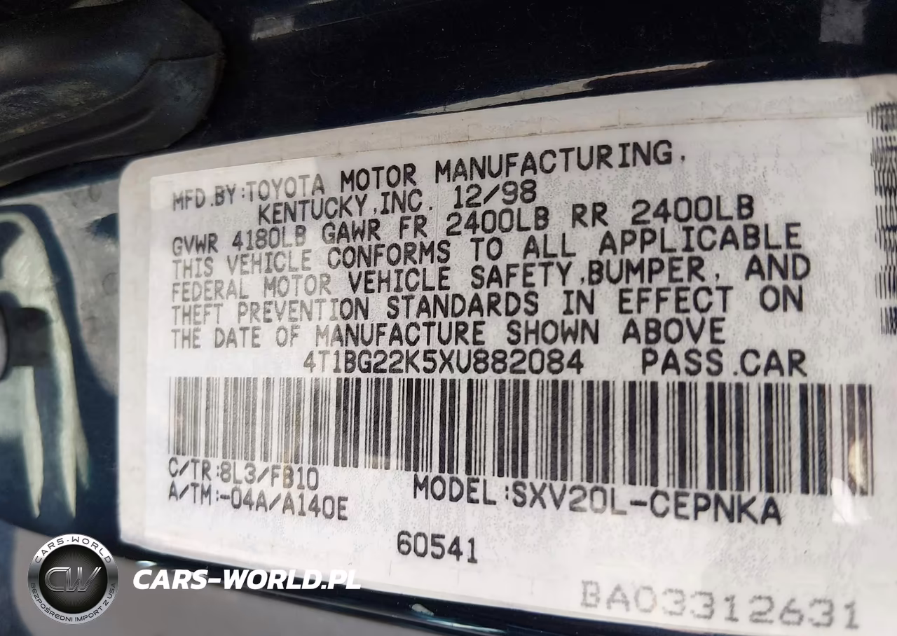 1999 Toyota Camry Le VIN:4T1BG22K5XU882084 - 9