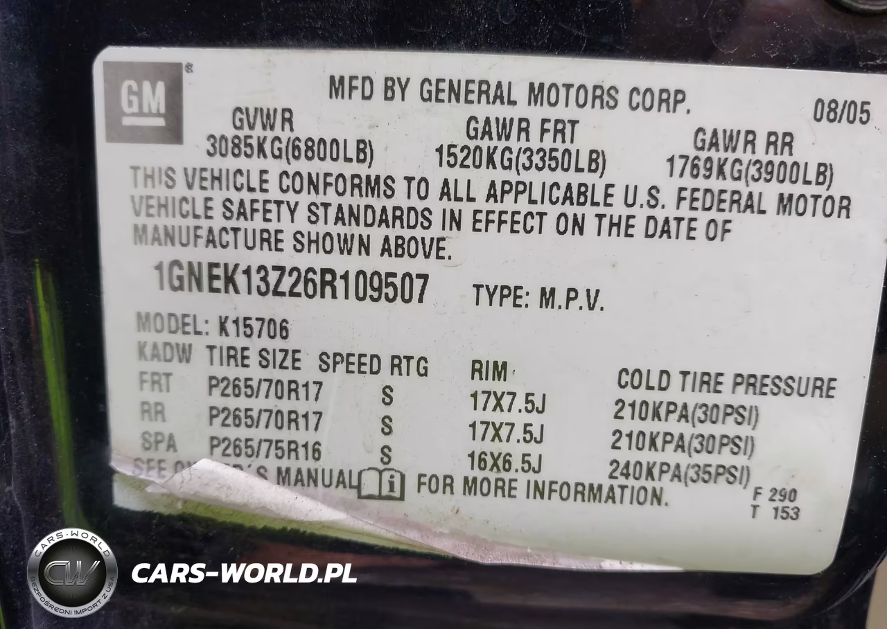 2006 Chevrolet Tahoe Z71 VIN:1GNEK13Z26R109507 - 9