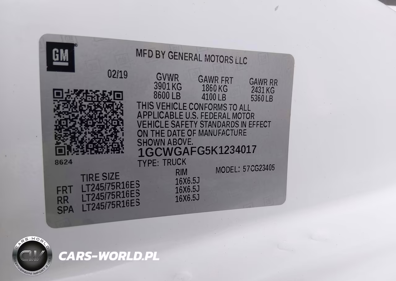 2019 Chevrolet Express 2500 Work Van VIN:1GCWGAFG5K1234017 - 9