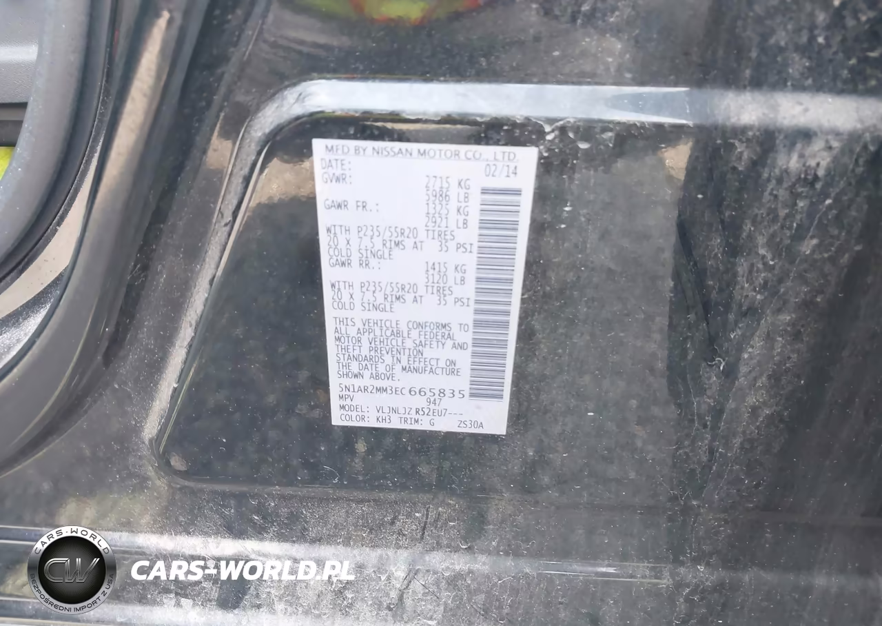 2014 Nissan Pathfinder Platinum VIN:5N1AR2MM3EC665835 - 9