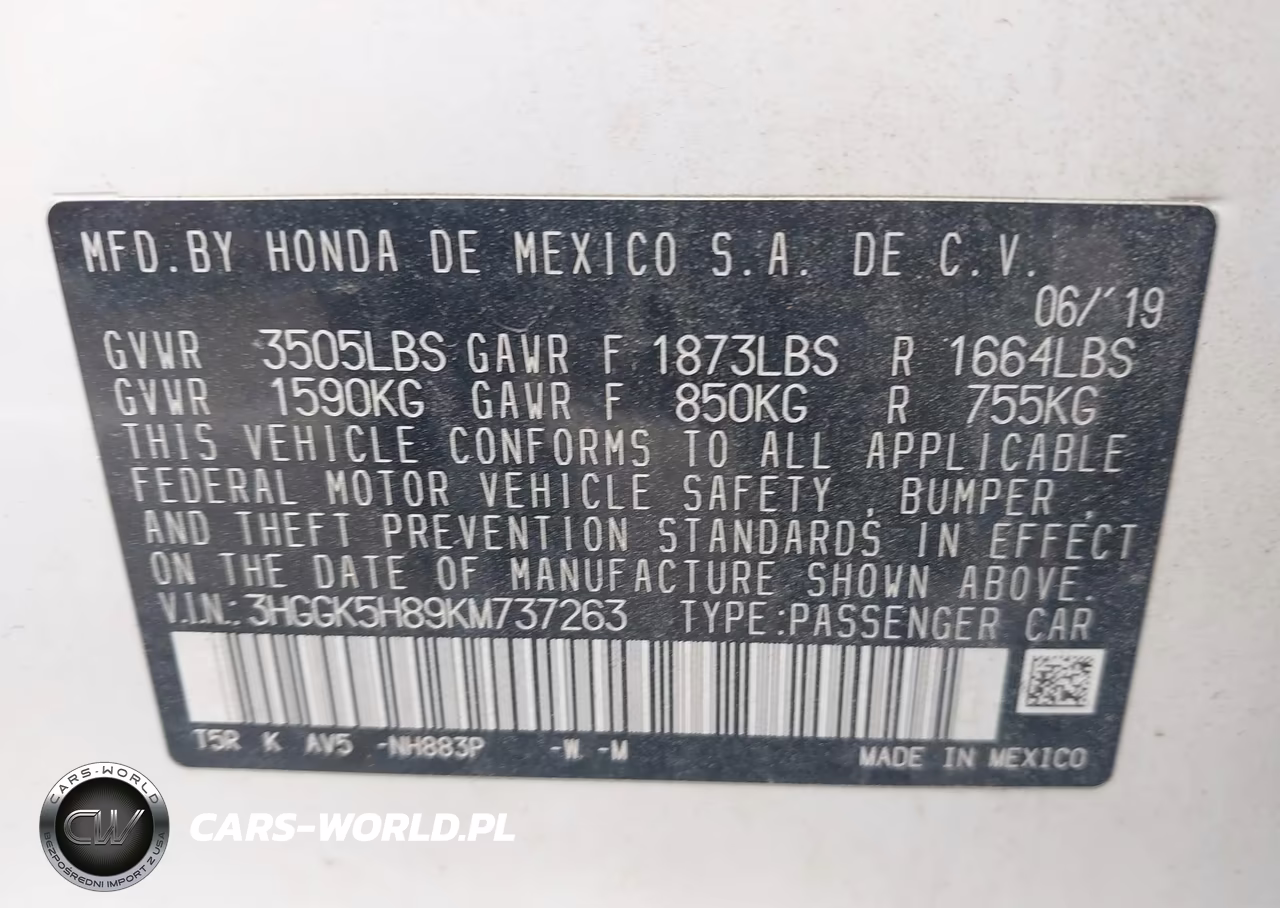 2019 Honda Fit Ex VIN:3HGGK5H89KM737263 - 9