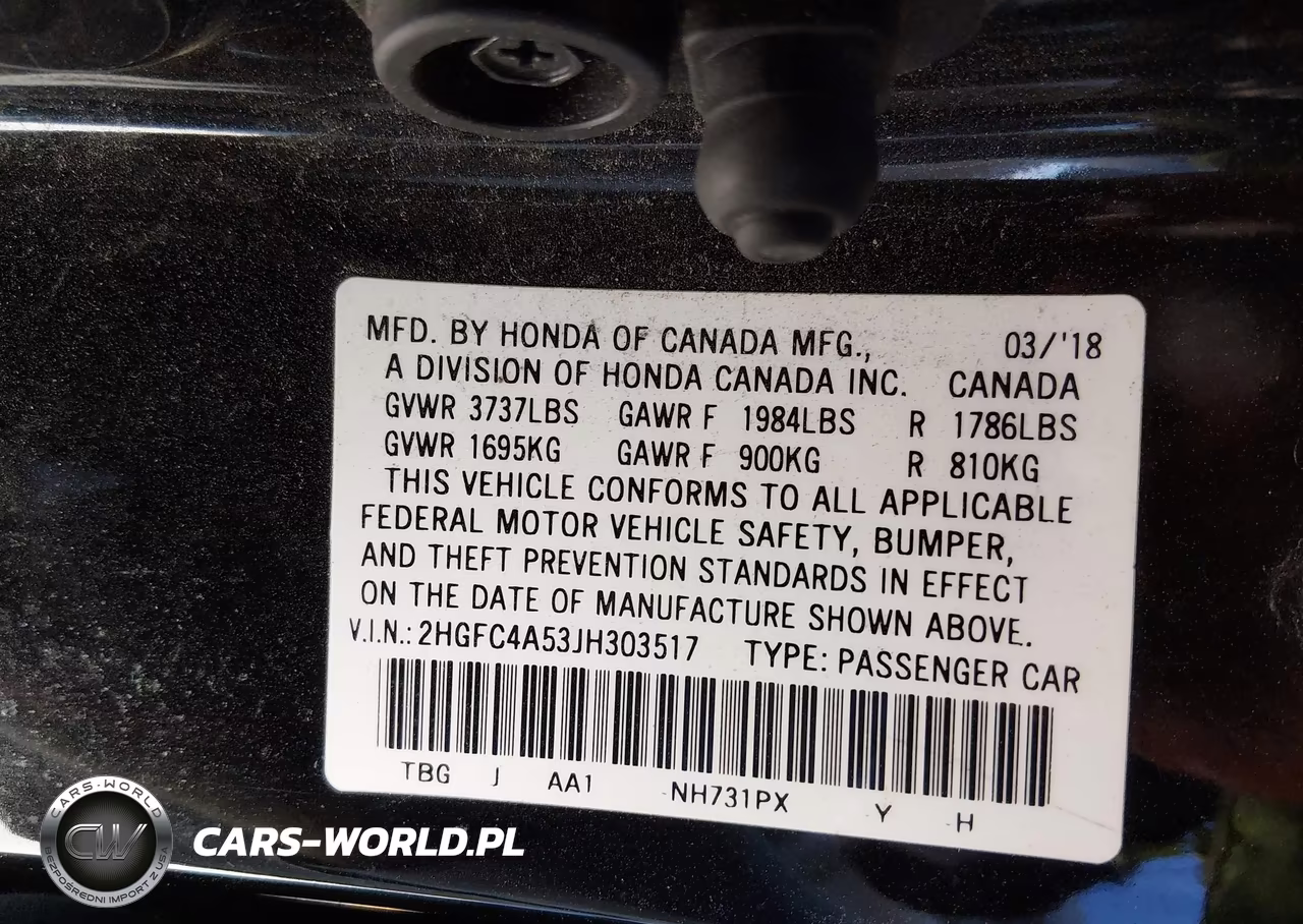 2018 Honda Civic Lx VIN:2HGFC4A53JH303517 - 9