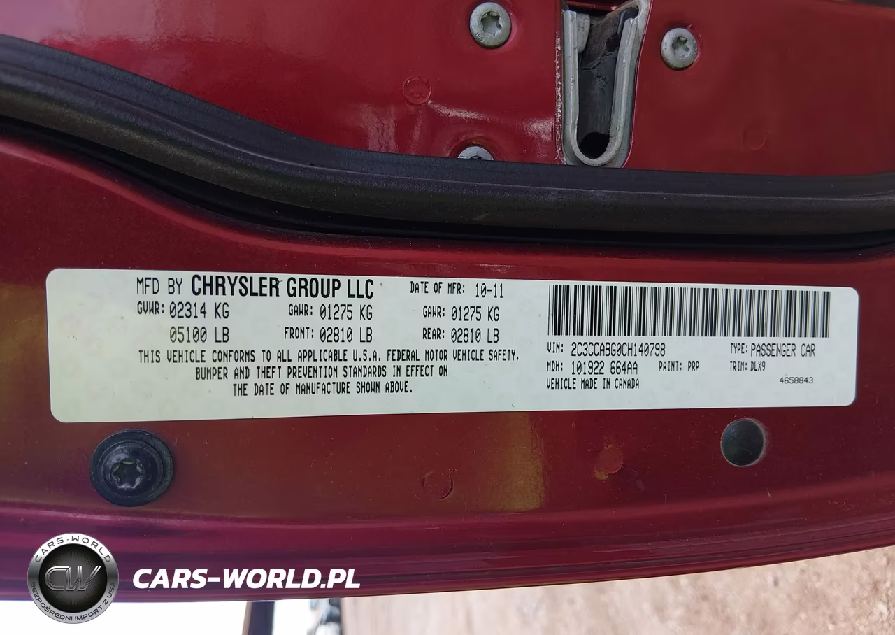 2012 Chrysler 300 S V6 VIN:2C3CCABG0CH140798 - 9