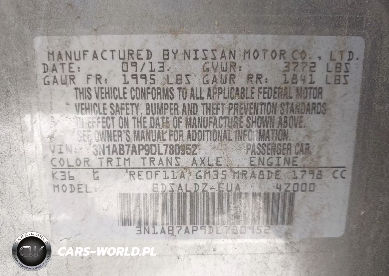 2013 Nissan Sentra Sv VIN:3N1AB7AP9DL780952 - 9