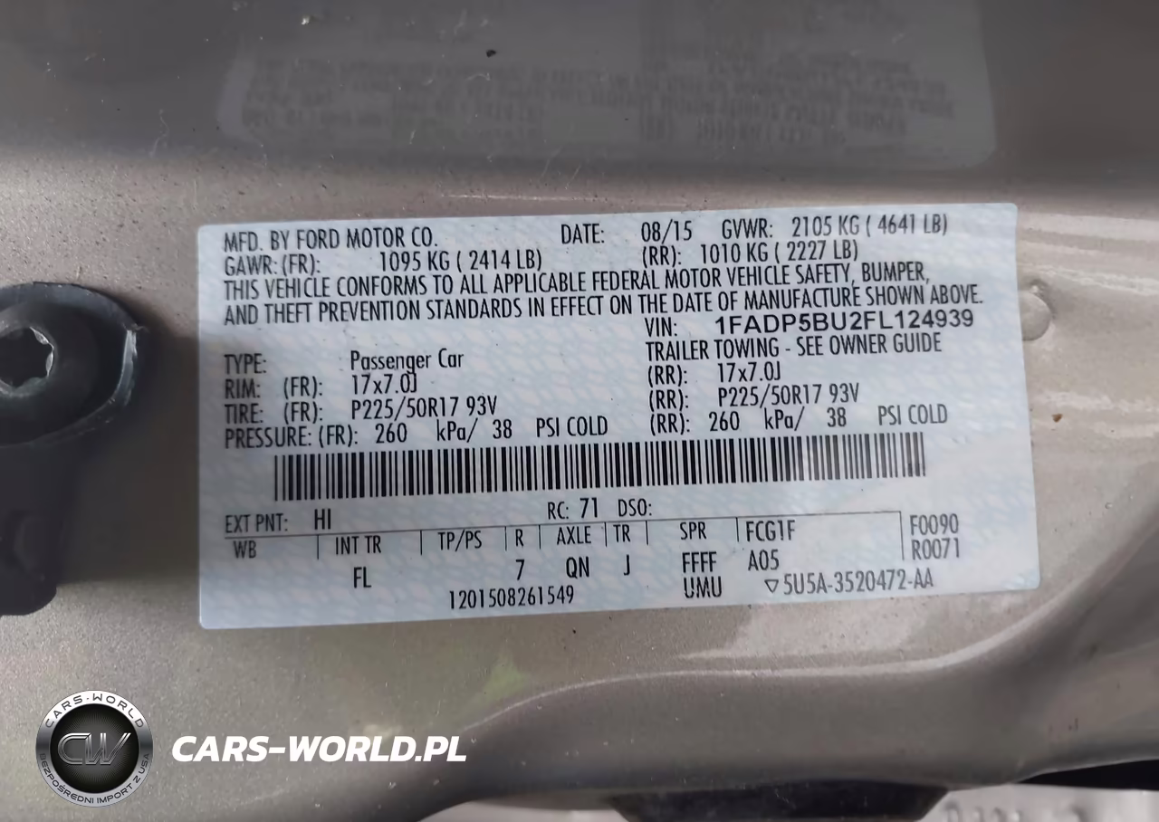 2015 Ford C-Max Hybrid Sel VIN:1FADP5BU2FL124939 - 9