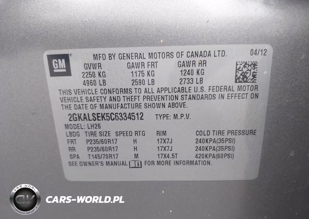 2012 GMC Terrain Sle-2 VIN:2GKALSEK5C6334512 - 9