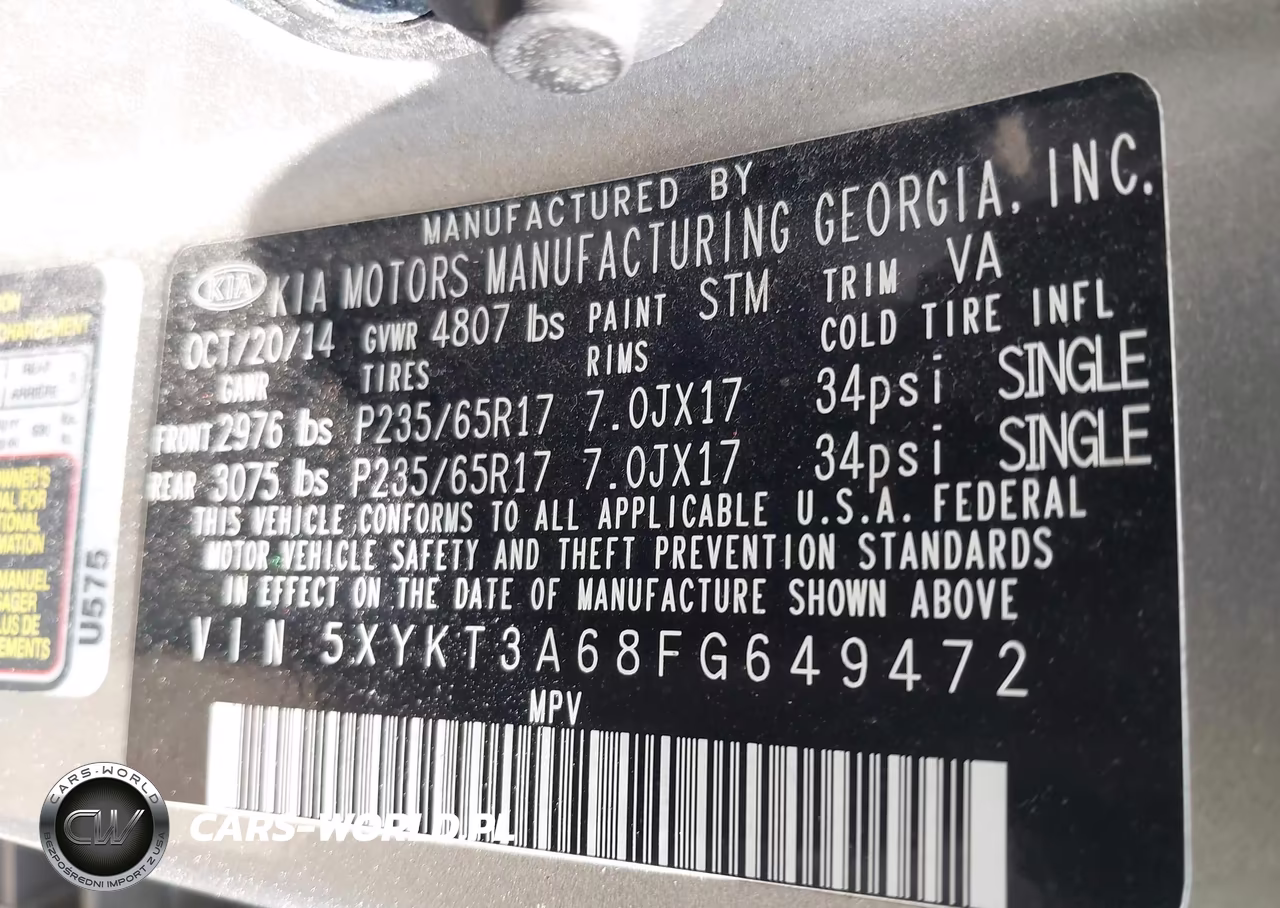 2015 Kia Sorento Lx VIN:5XYKT3A68FG649472 - 9