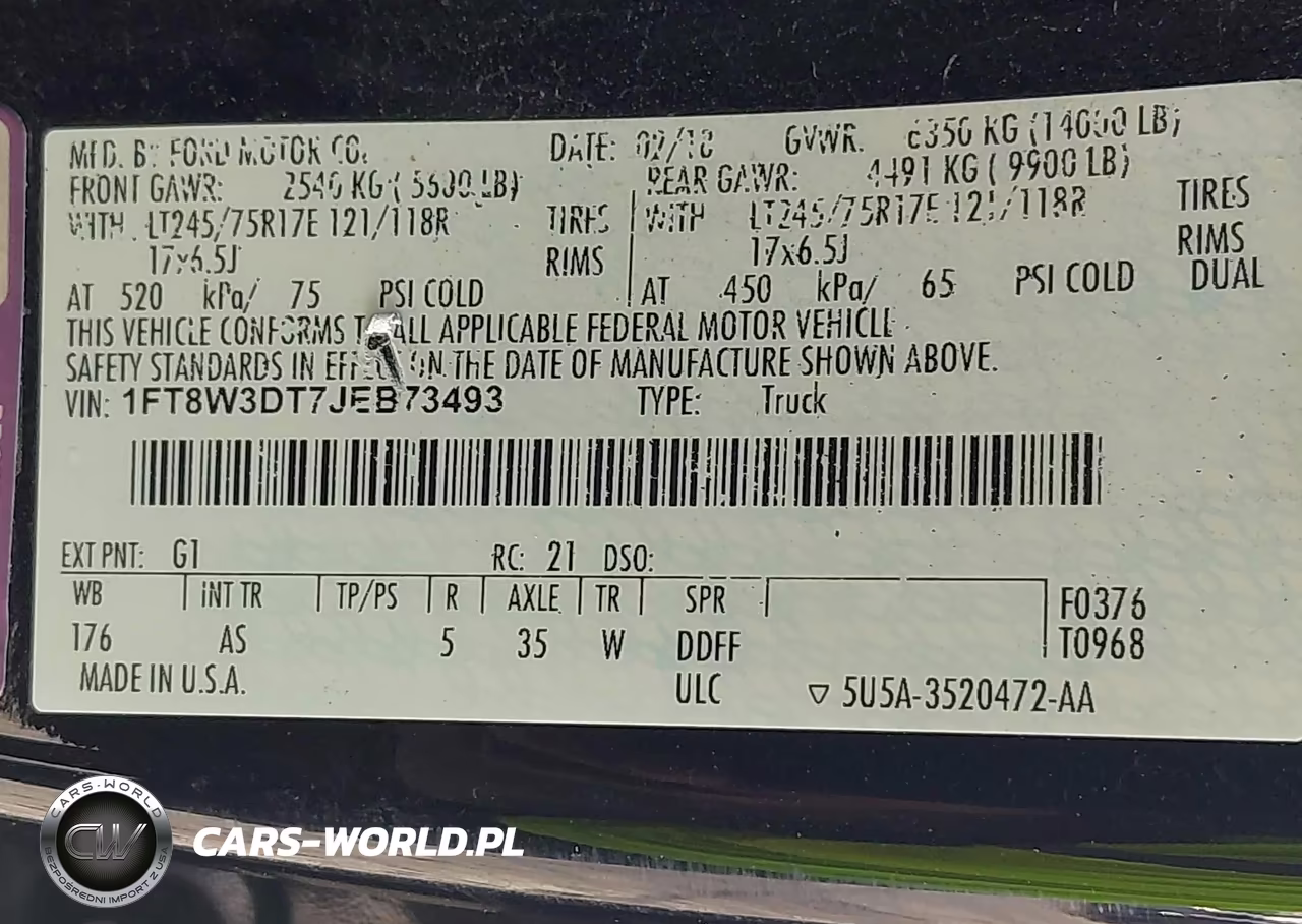 2018 Ford F-350 Xl VIN:1FT8W3DT7JEB73493 - 8