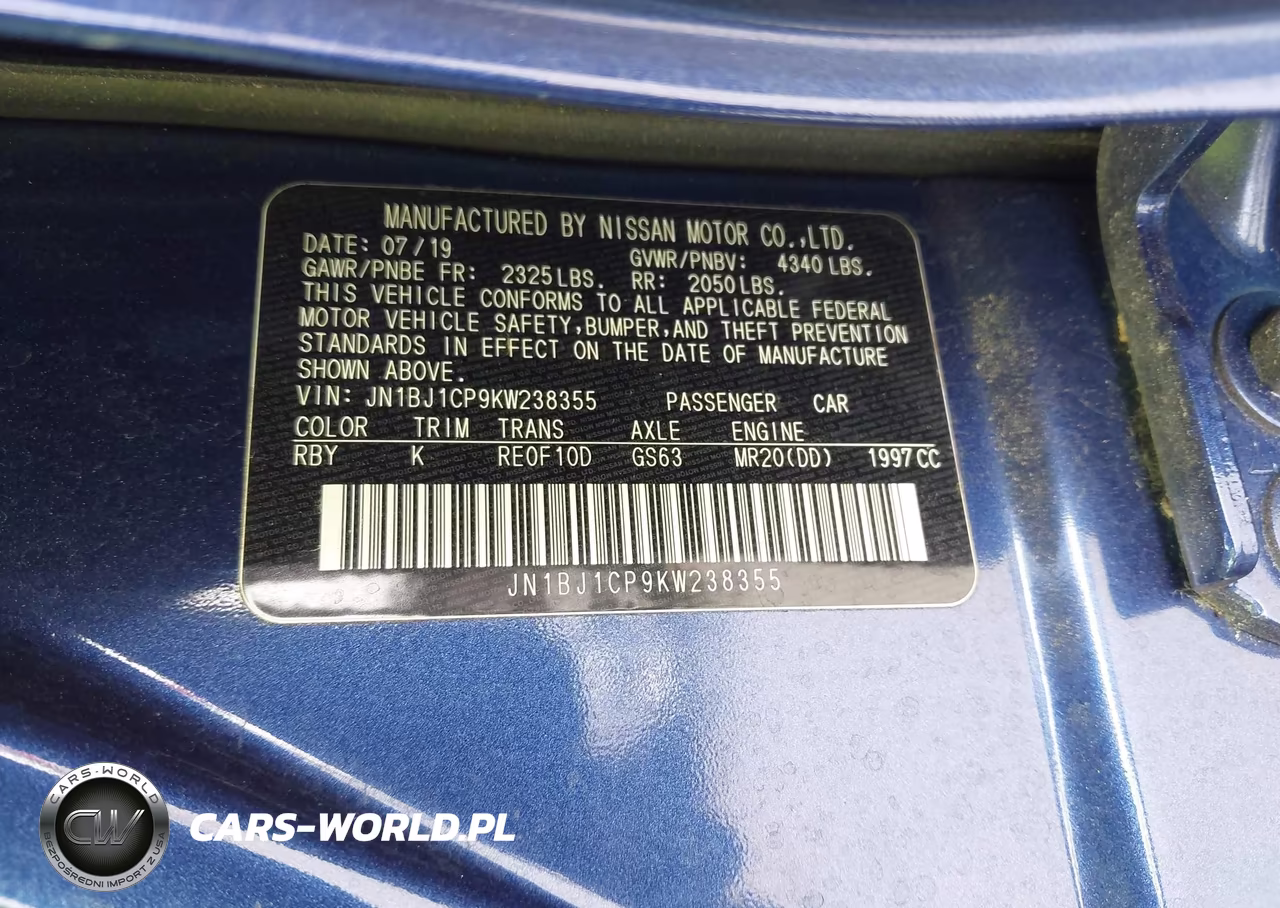2019 Nissan Rogue Sport Sv VIN:JN1BJ1CP9KW238355 - 9