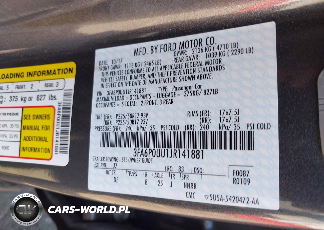 2018 Ford Fusion Hybrid S VIN:3FA6P0UU1JR141881 - 9