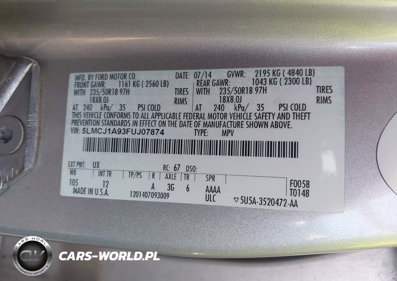 2015 Lincoln Mkc VIN:5LMCJ1A93FUJ07874 - 9
