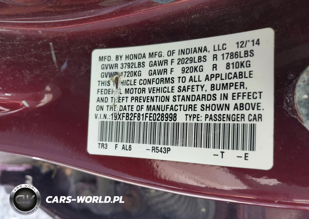 2015 Honda Civic Ex VIN:19XFB2F81FE028998 - 9
