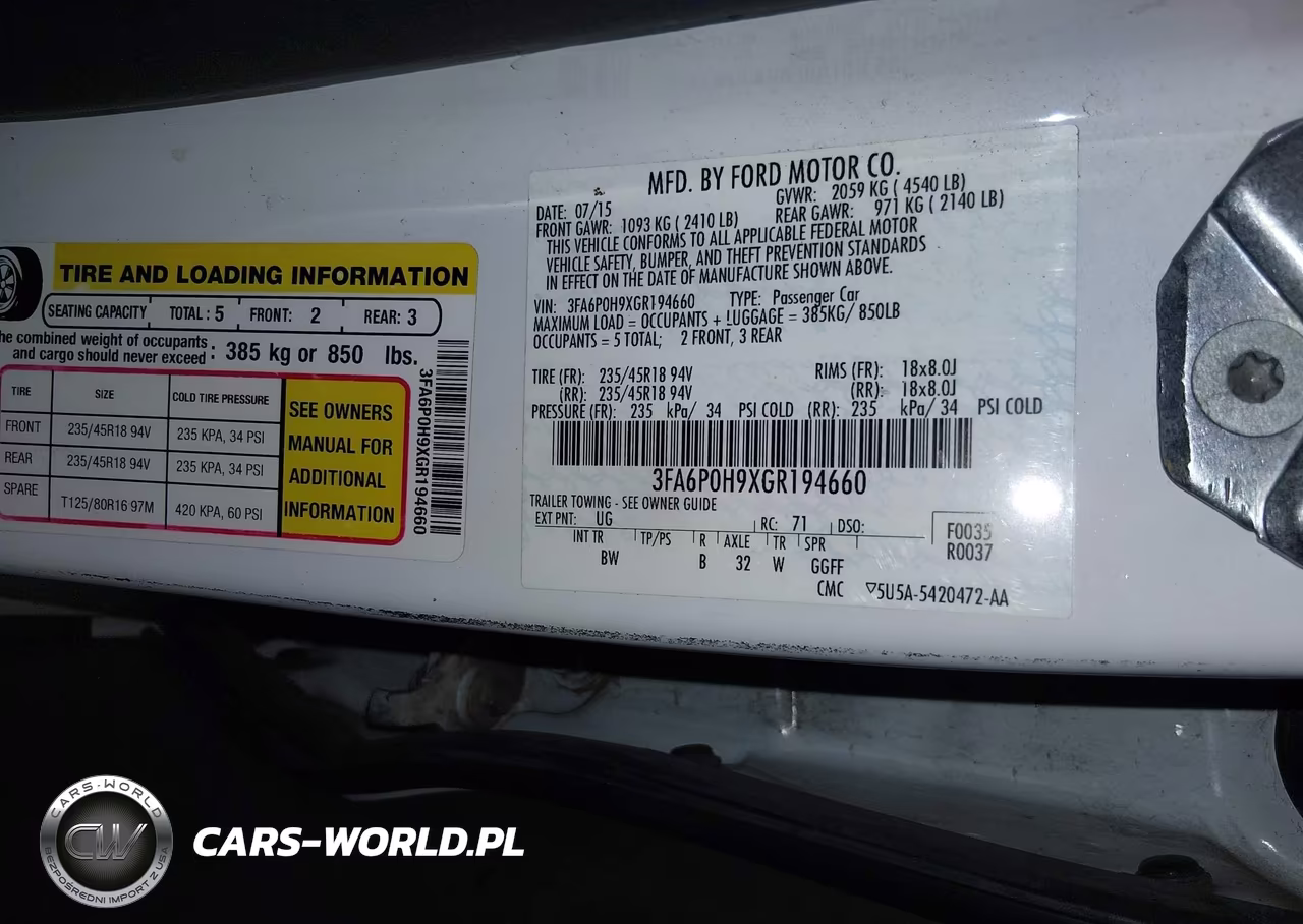2016 Ford Fusion Se VIN:3FA6P0H9XGR194660 - 9