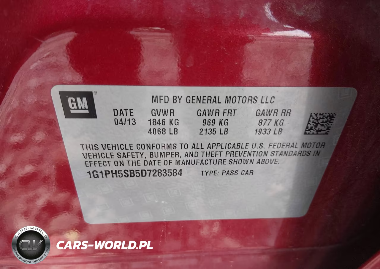 2013 Chevrolet Cruze Eco Auto VIN:1G1PH5SB5D7283584 - 9