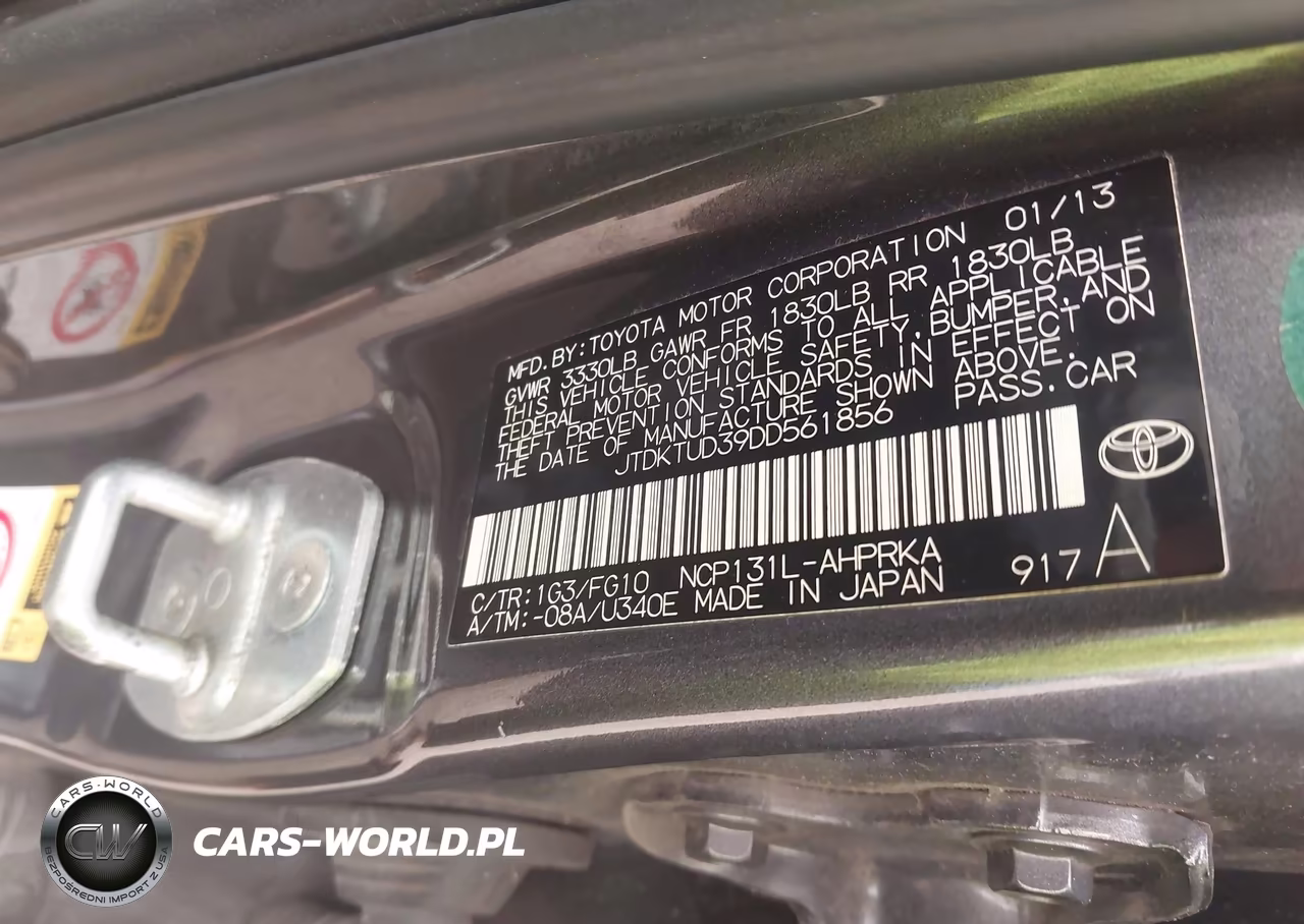 2013 Toyota Yaris Le VIN:JTDKTUD39DD561856 - 9