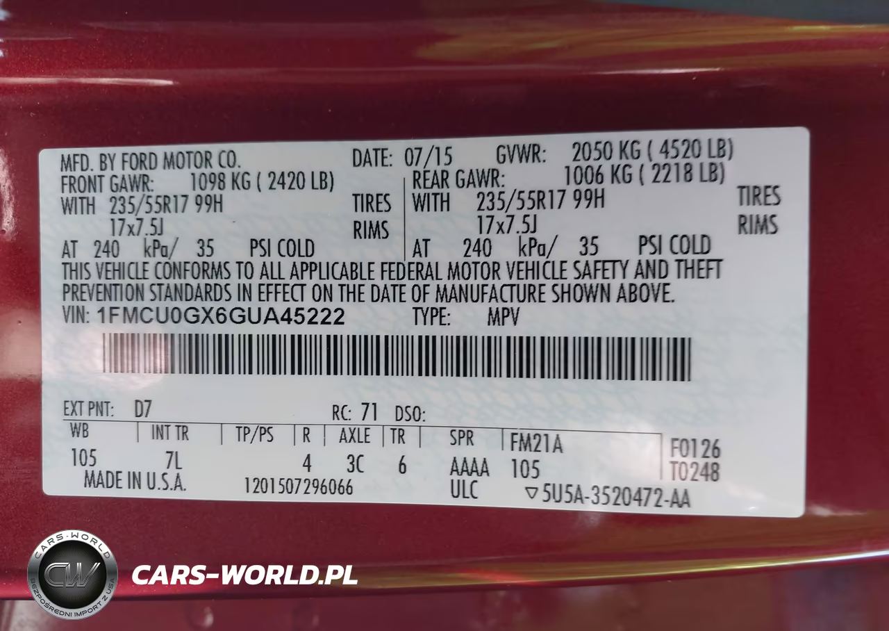 2016 Ford Escape Se VIN:1FMCU0GX6GUA45222 - 9