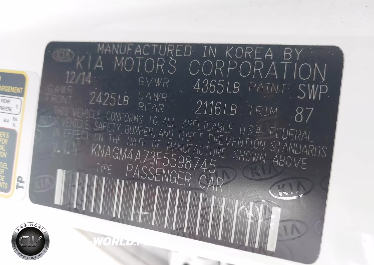 2015 Kia Optima Lx VIN:KNAGM4A73F5598745 - 9