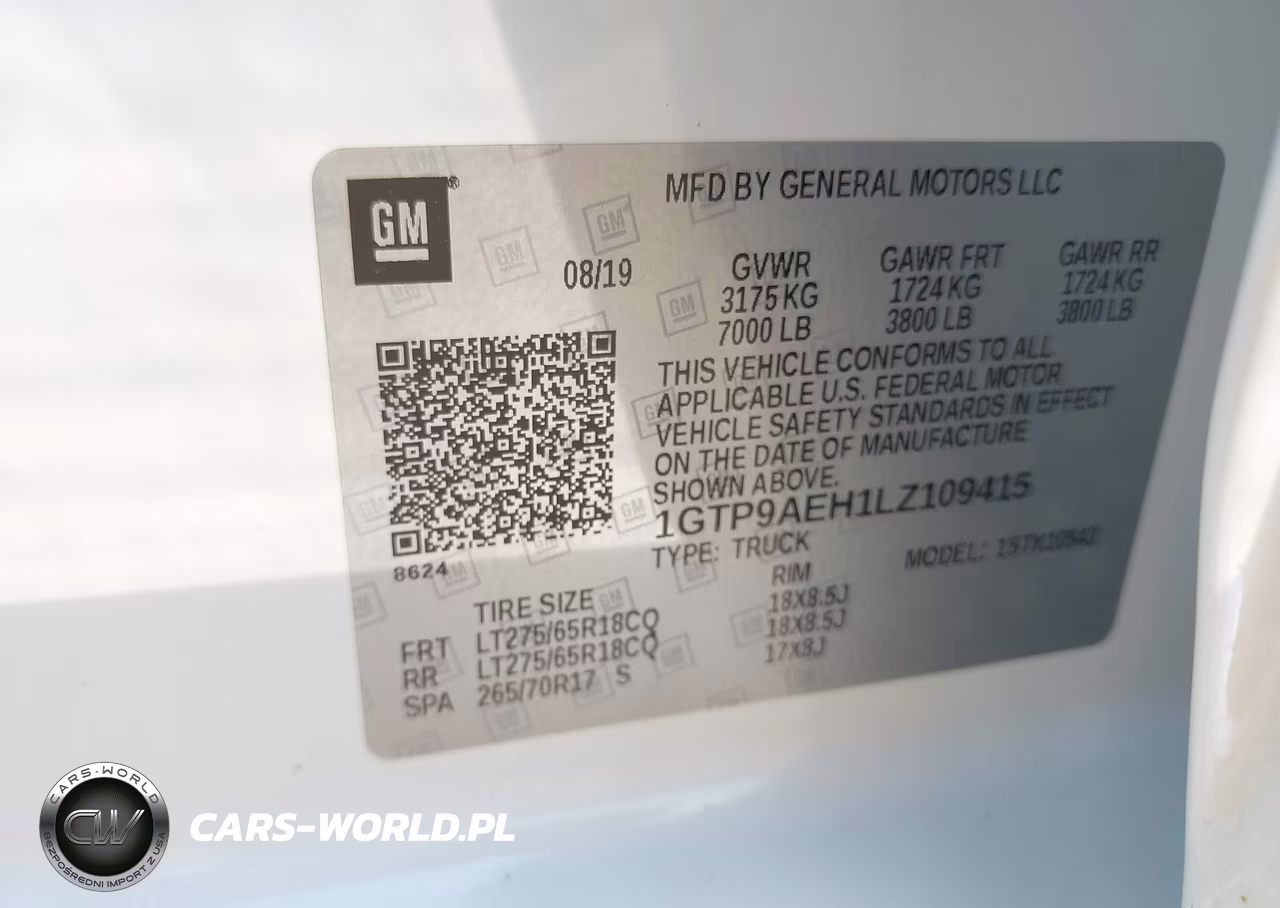 2020 GMC Sierra 1500 4Wd Short Box VIN:1GTP9AEH1LZ109415 - 9