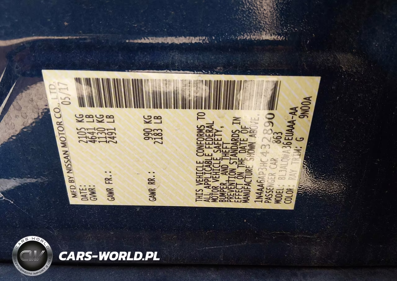 2017 Nissan Maxima 3.5 S VIN:1N4AA6AP3HC432890 - 9