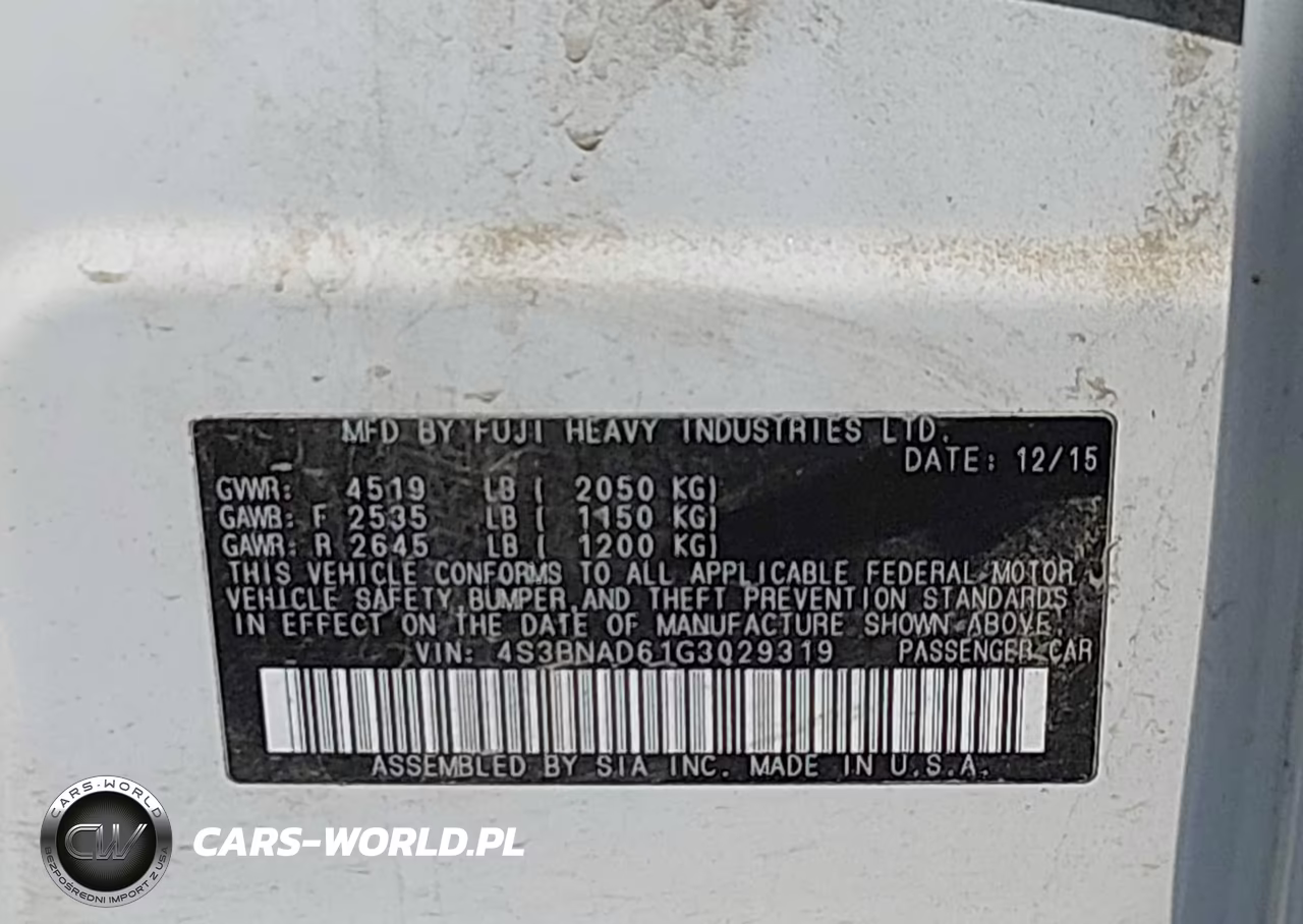 2016 Subaru Legacy 2.5I Premium VIN:4S3BNAD61G3029319 - 9