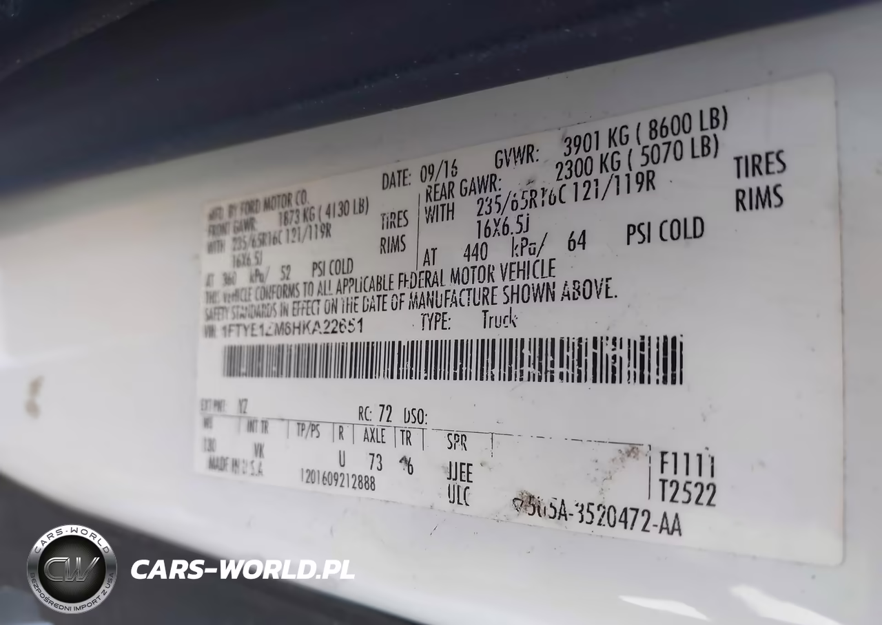 2017 Ford Transit-150 VIN:1FTYE1ZM6HKA22651 - 9