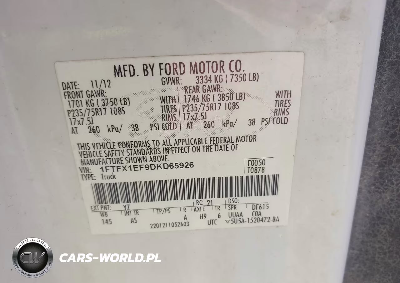 2013 Ford F-150 Xl VIN:1FTFX1EF9DKD65926 - 9