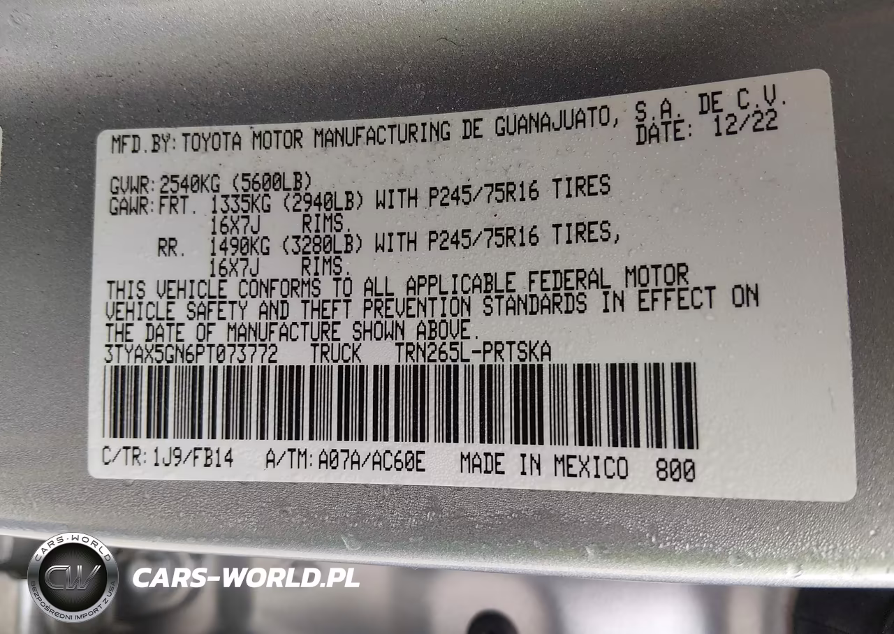 2023 Toyota Tacoma Sr VIN:3TYAX5GN6PT073772 - 9