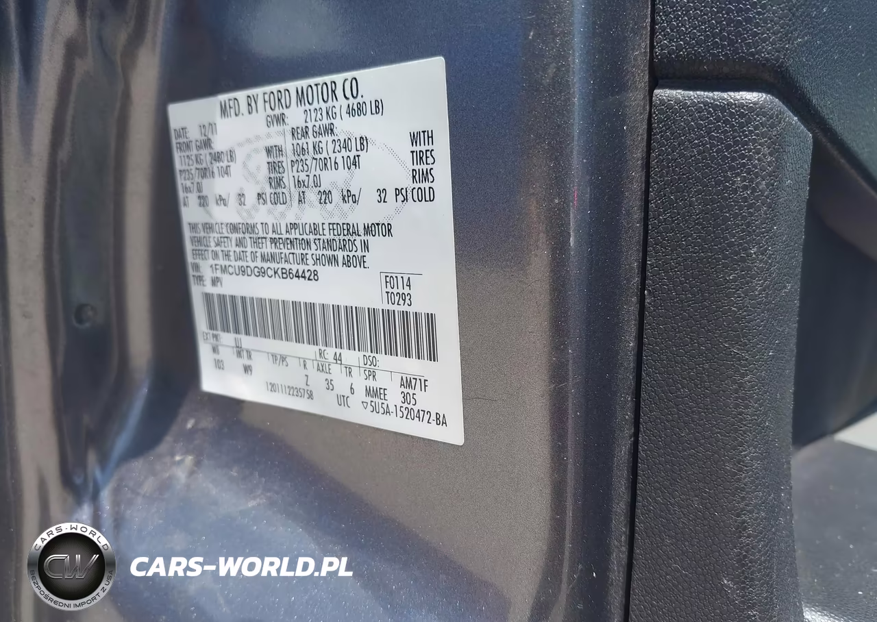 2012 Ford Escape Xlt VIN:1FMCU9DG9CKB64428 - 9